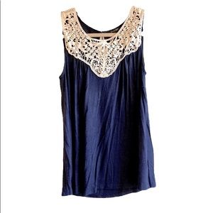 Papermoon Crochet Appliqué Sleeveless Top Sz S